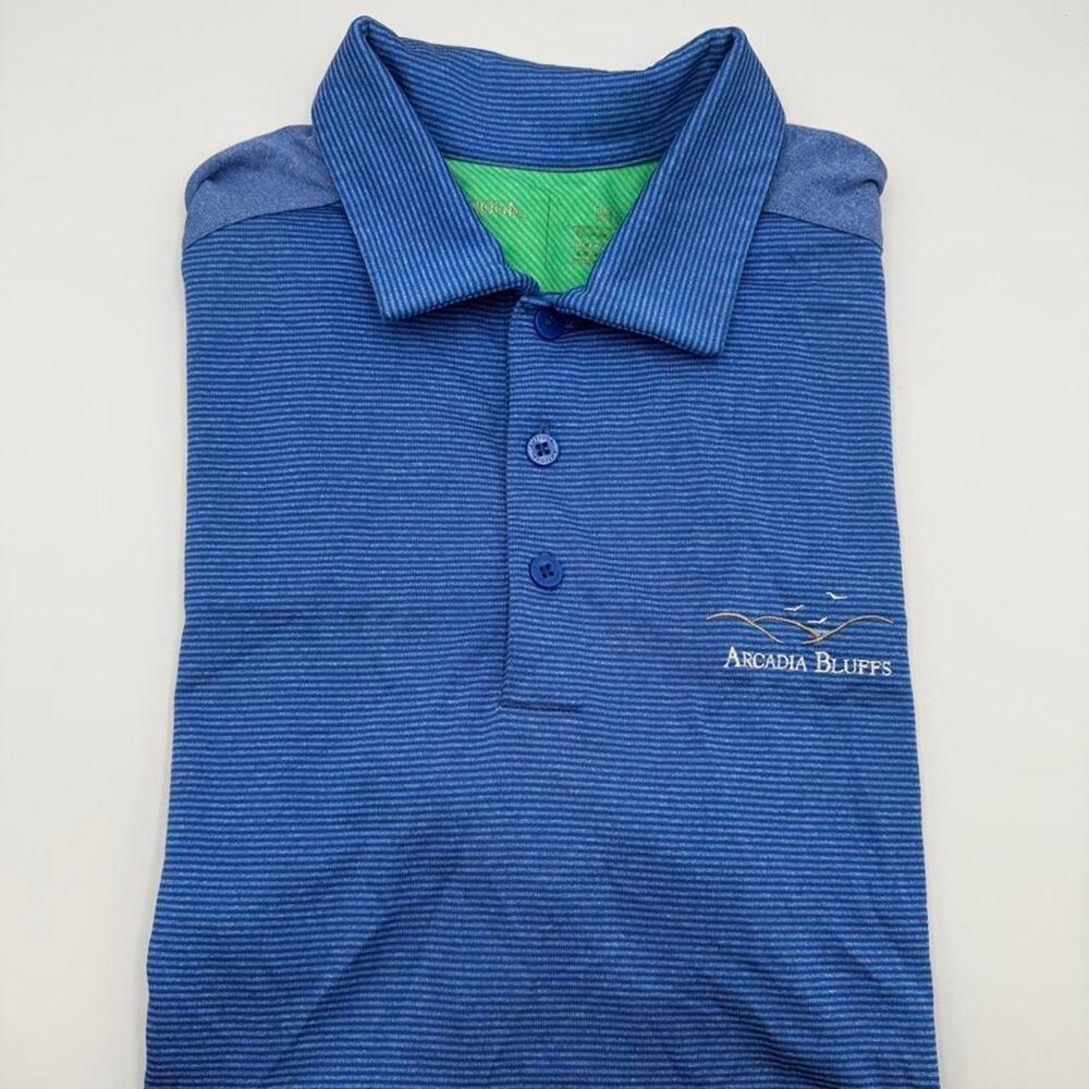 Antigua golf polo blue size medium. Arcadia bluffs golf course